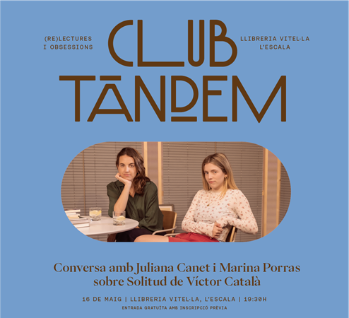  16/5, a les 19:30h: Club Tàndem a la Llibreria Vitel·la amb "Solitud" de Víctor Català | 
