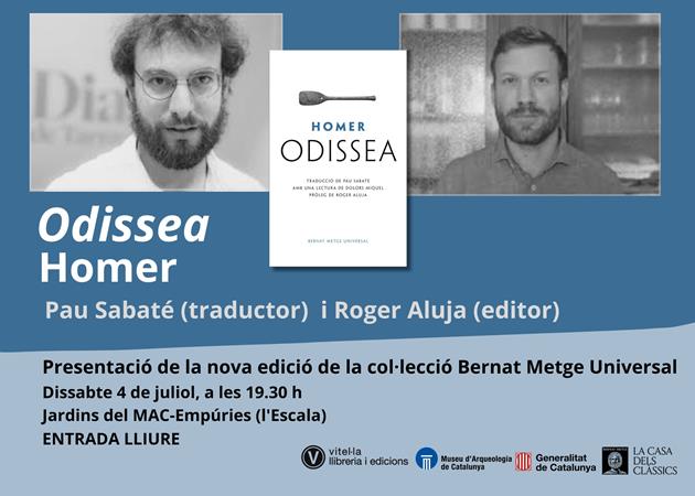 4 de juliol: "ODISSEA", d'Homer. Presentació de la nova edició de la col·lecció Bernat Metge Universal | 
