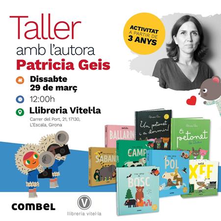 Dissabte 29/03, a les 12h: taller infantil amb l'autora Patricia Geis | 