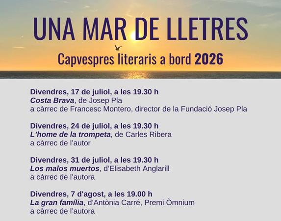 UNA MAR DE LLETRES. CAPVESPRES LITERARIS A BORD 2026  | 